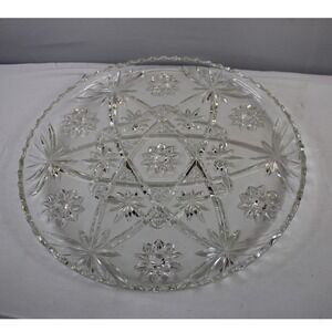 Vintage Anchor Hocking star of David Early American PresCut EAPC Torte Plate